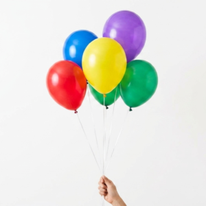 Paquete de 5 globos con helio